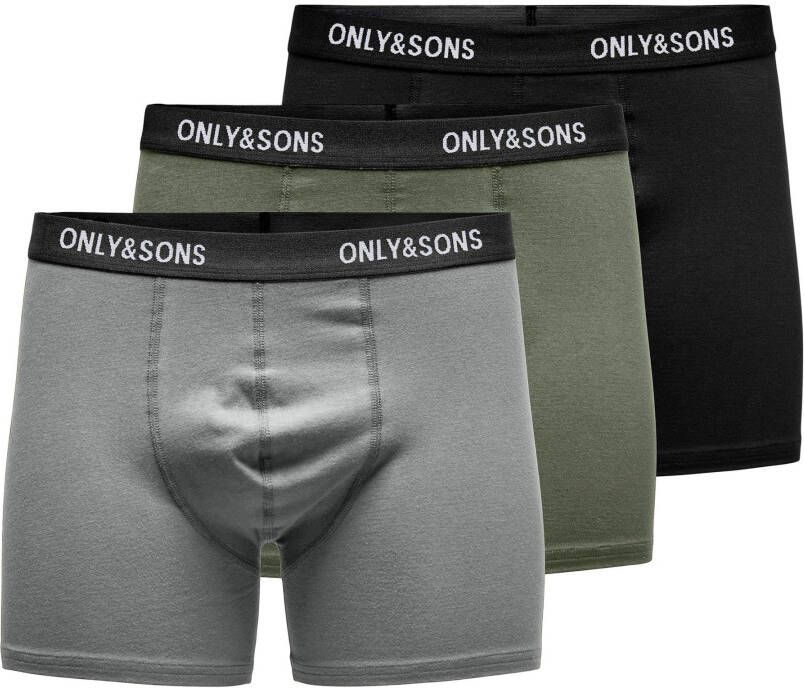Only & Sons Fitz Solid Color Trunks Boxershorts Heren (3-pack)