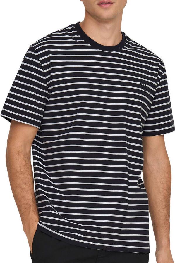 ONLY & SONS Shirt met ronde hals ONSHENRY REG STRIPE TEE