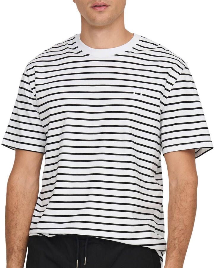 ONLY & SONS Shirt met ronde hals ONSHENRY REG STRIPE TEE