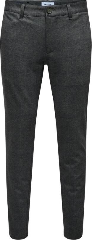 Only & Sons Tapered fit stoffen broek met glencheck-motief model 'MARK'
