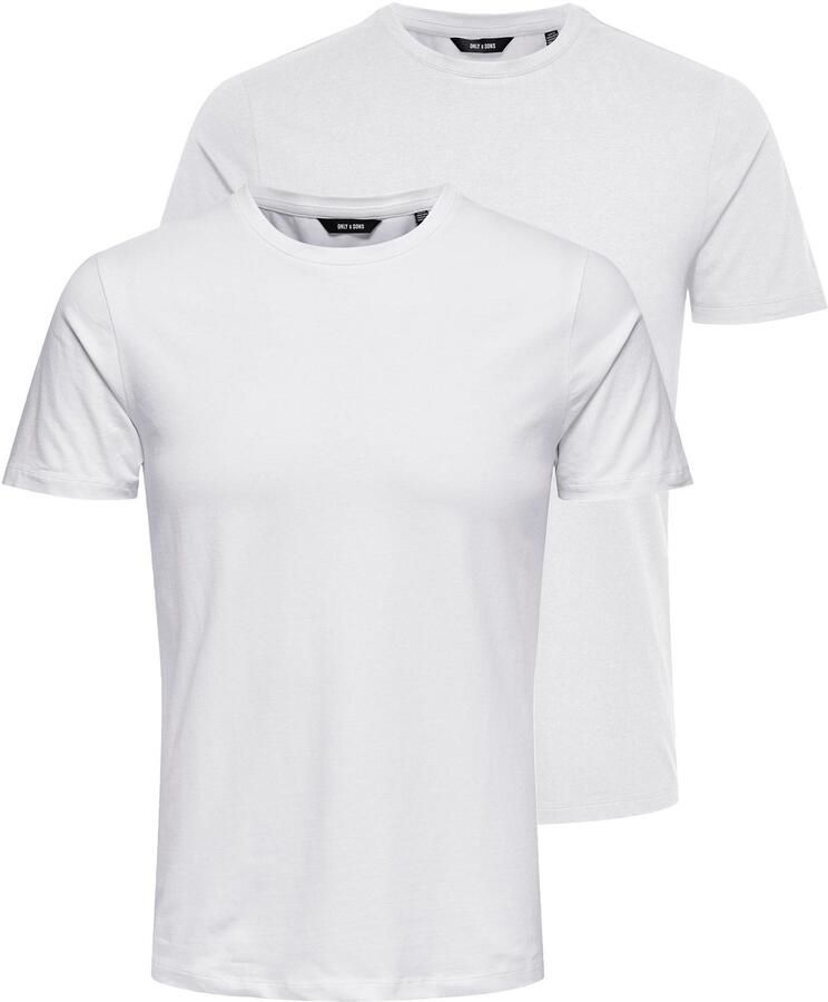ONLY & SONS T-shirt ONSBASIC SLIM O-NECK 2-PACK NOOS (set 2-delig)