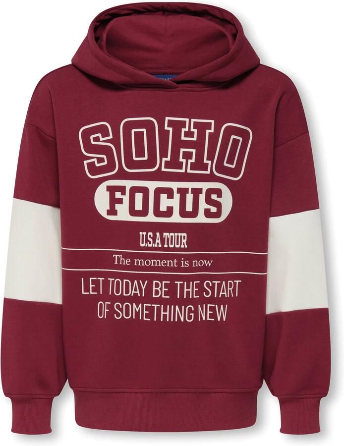 ONLY & SONS JUNIOR hoodie donkerrood - Foto 3