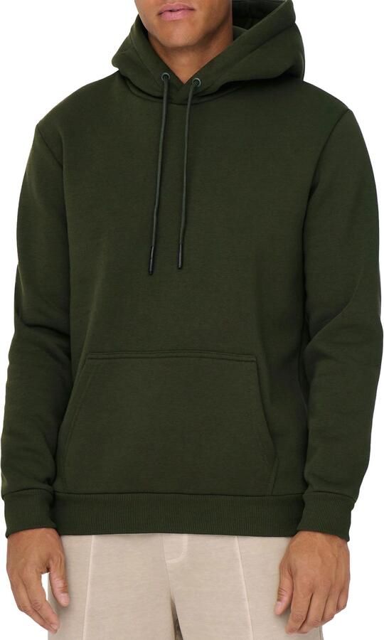 Only & Sons Comfortabele hoodie met verstelbare capuchon Green Heren