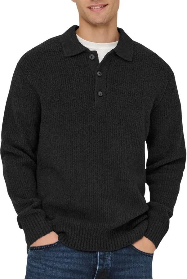 Only & Sons Relaxed fit gebreide polo van katoenmix model 'DALE LIFE'