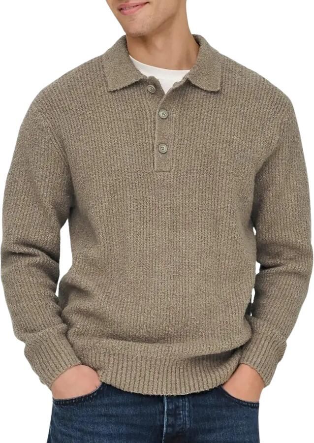 Only & Sons Relaxed fit gebreide polo van katoenmix model 'DALE LIFE' - Foto 2