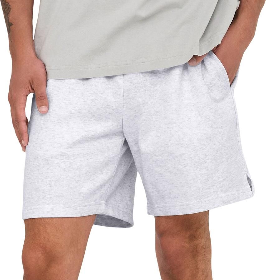 ONLY & SONS ONSDAVID regular sweatshort lichtgrijs - Foto 3