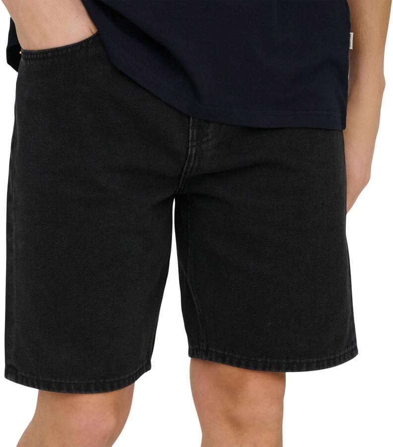 ONLY & SONS ONSEDGE denim straight casual short zwart - Foto 4