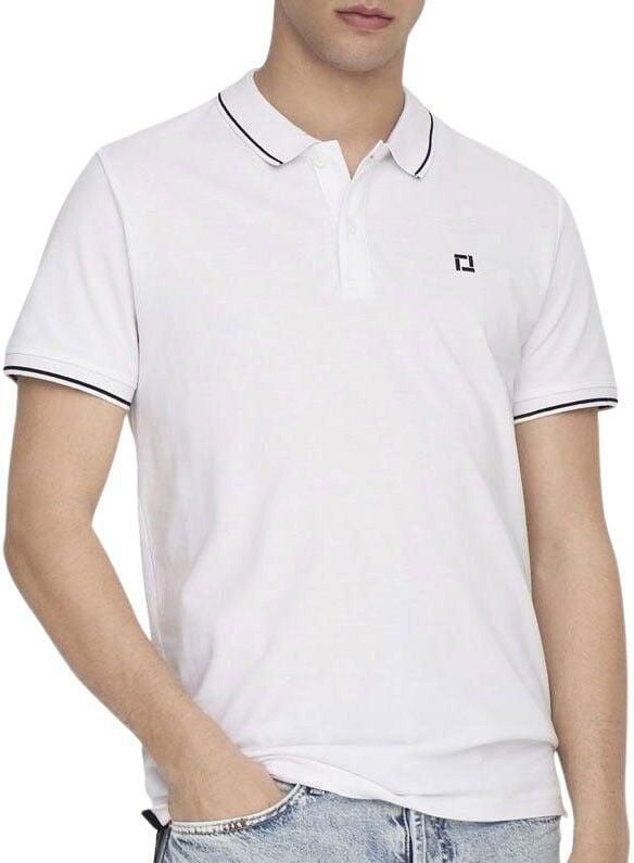 ONLY & SONS slim fit polo ONSFLETCHER met logo bright white - Foto 5
