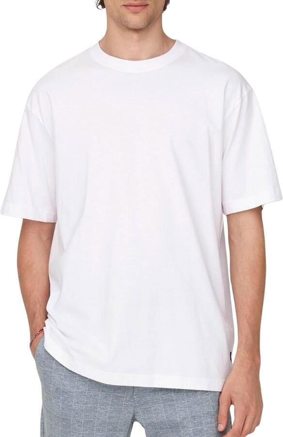 Only & Sons Ontspannen T-shirt met korte mouwen voor mannen White Heren - Foto 5