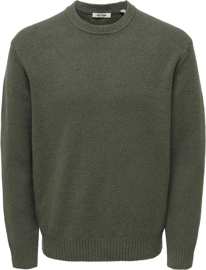 ONLY & SONS regular fit gebreide trui met wol beluga - Foto 1