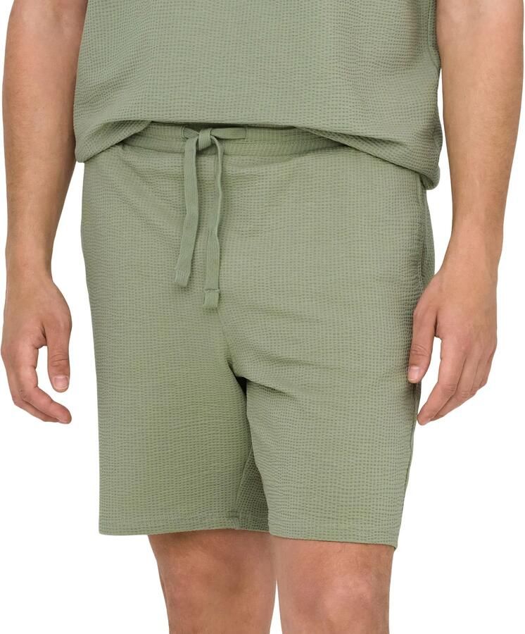 Only & Sons Loose fit sweatshorts van mix van biologisch katoen model 'KIAN' - Foto 3