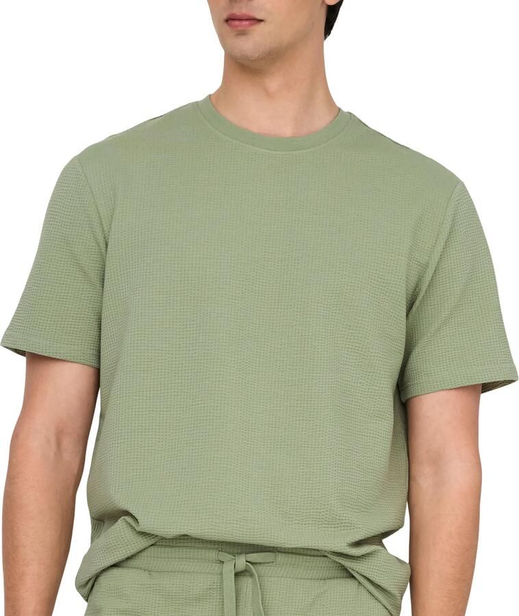 ONLY & SONS Shirt met ronde hals ONSKIAN LIFE REG SEERSUCKER SS TEE NOOS