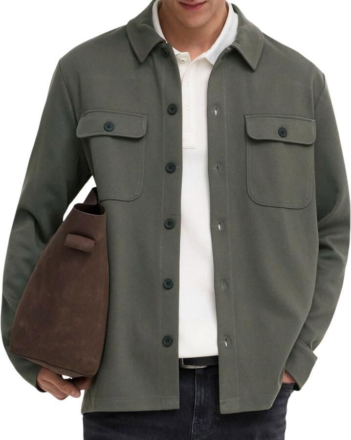 ONLY & SONS regular fit overshirt groen - Foto 3