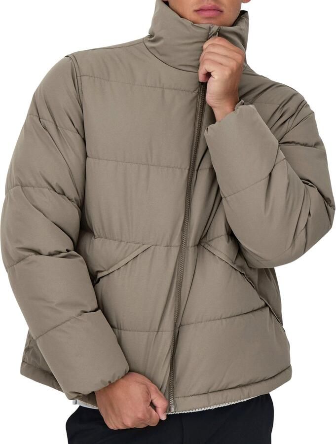 Only & Sons Regular fit gewatteerd jack met opstaande kraag model 'PACK' - Foto 3