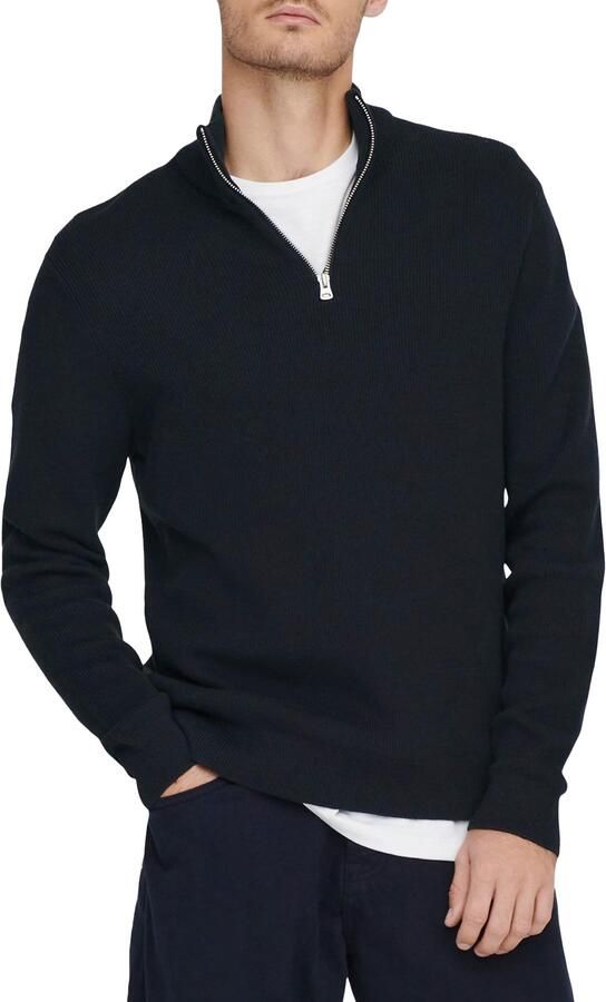 Only & Sons Regular fit gebreide pullover met opstaande kraag model 'PHIL' - Foto 7