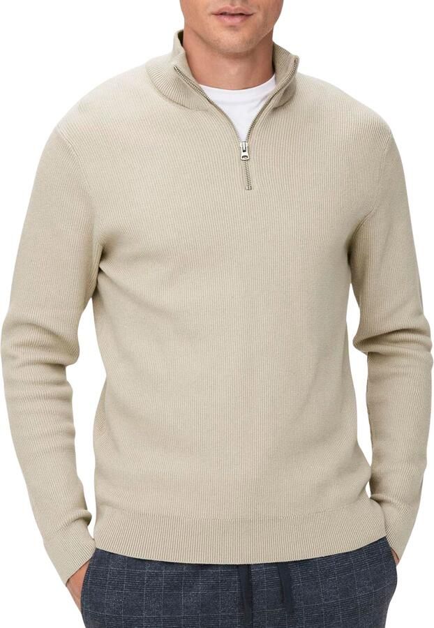 Only & Sons Regular fit gebreide pullover met opstaande kraag model 'PHIL' - Foto 5