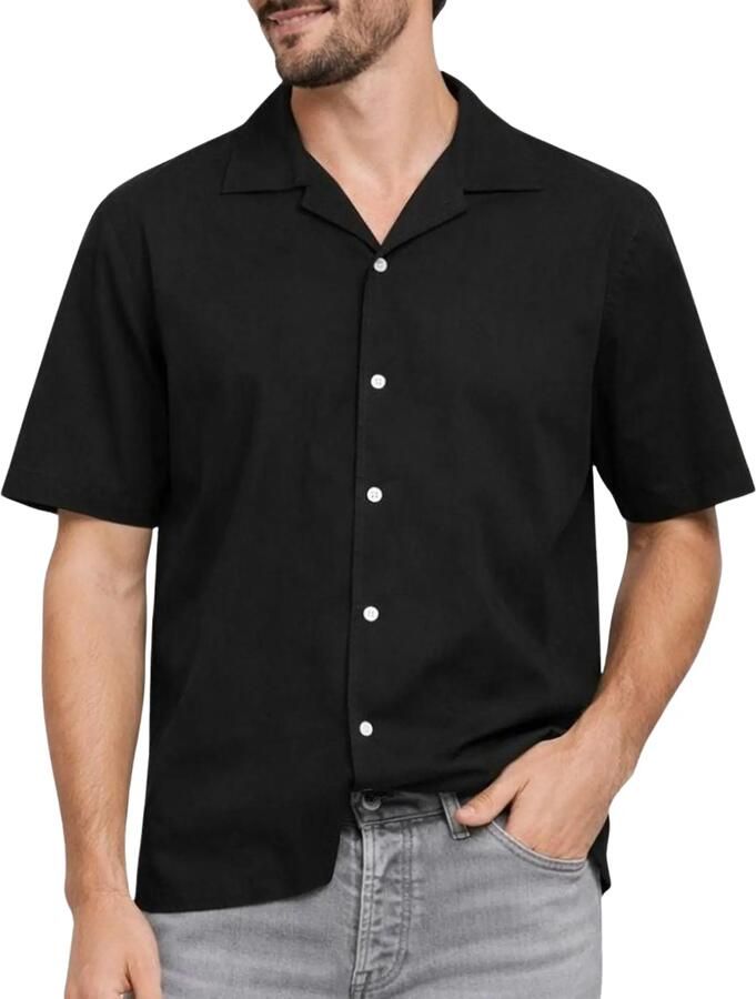 ONLY & SONS regular casual overhemd zwart - Foto 3