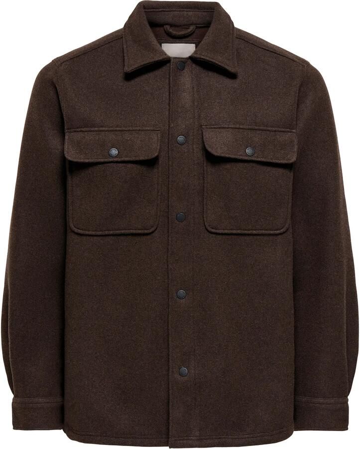 ONLY & SONS regular fit overshirt demitasse