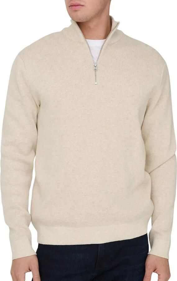 ONLY & SONS katoenen regular fit gebreide trui gardenia - Foto 2