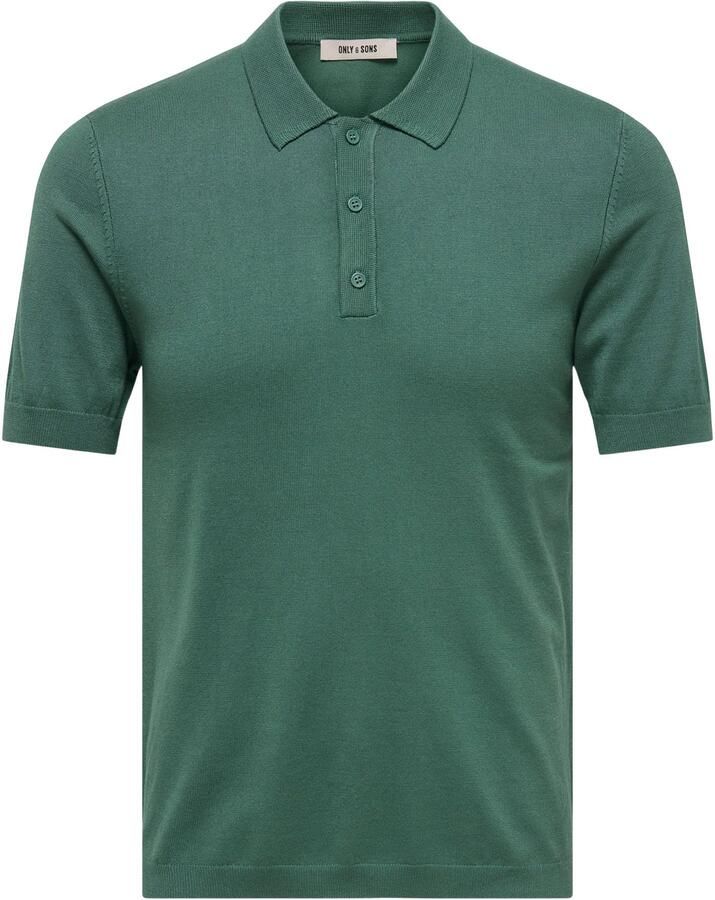 ONLY & SONS regular polo gebreid groen