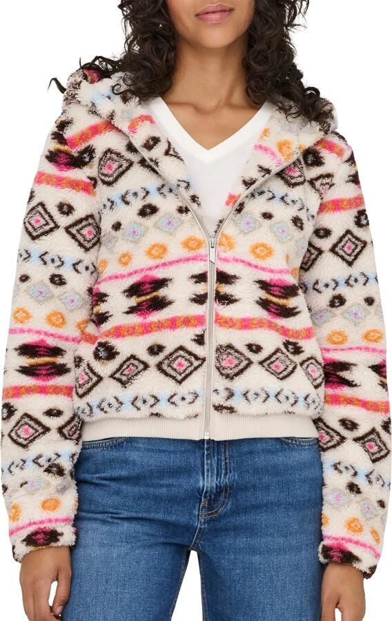 Only Anna Contact AOP Hooded Fleece Jas Dames