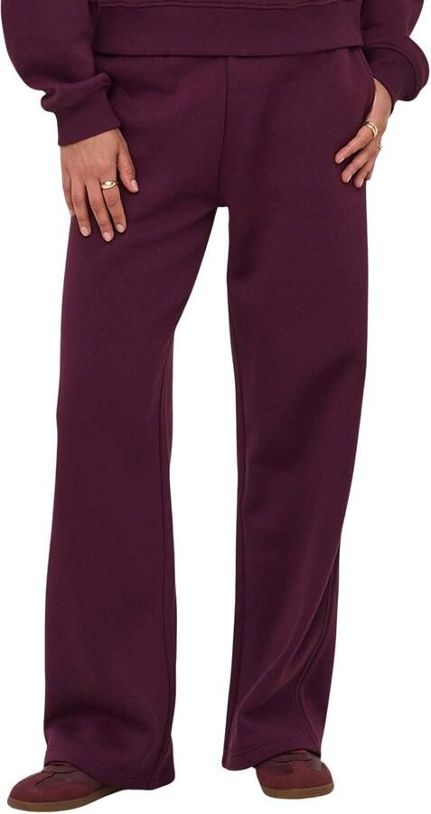 ONLY wide leg regular waist sweatpants donkerpaars - Foto 3