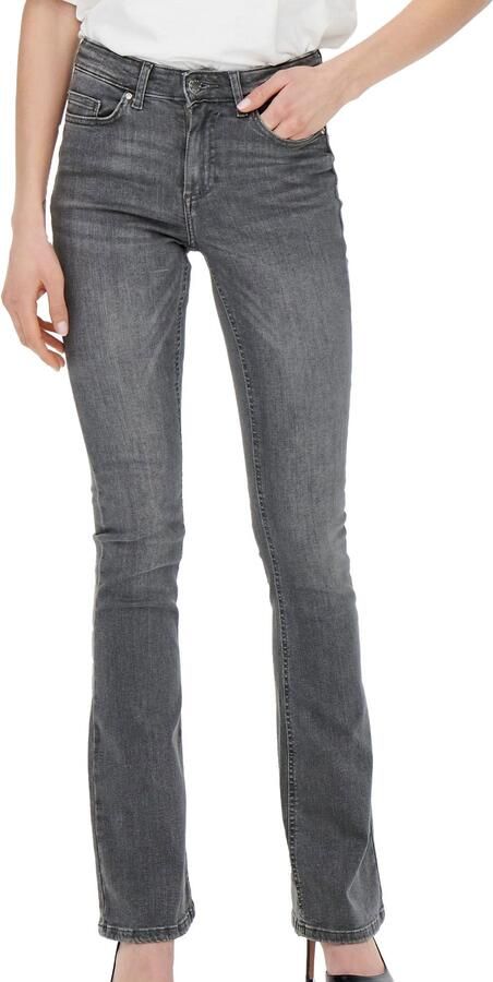 Only Grijze effen damesjeans met ritssluiting en knoopsluiting Gray Dames - Foto 9