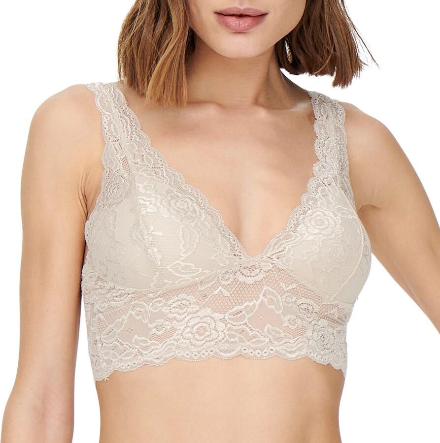 Only Kanten top ONLCHLOE – Kanten-bh met gevoerde cups en stretch regular fit vrouwelijk kant synthetische vezel v-hals - Foto 4
