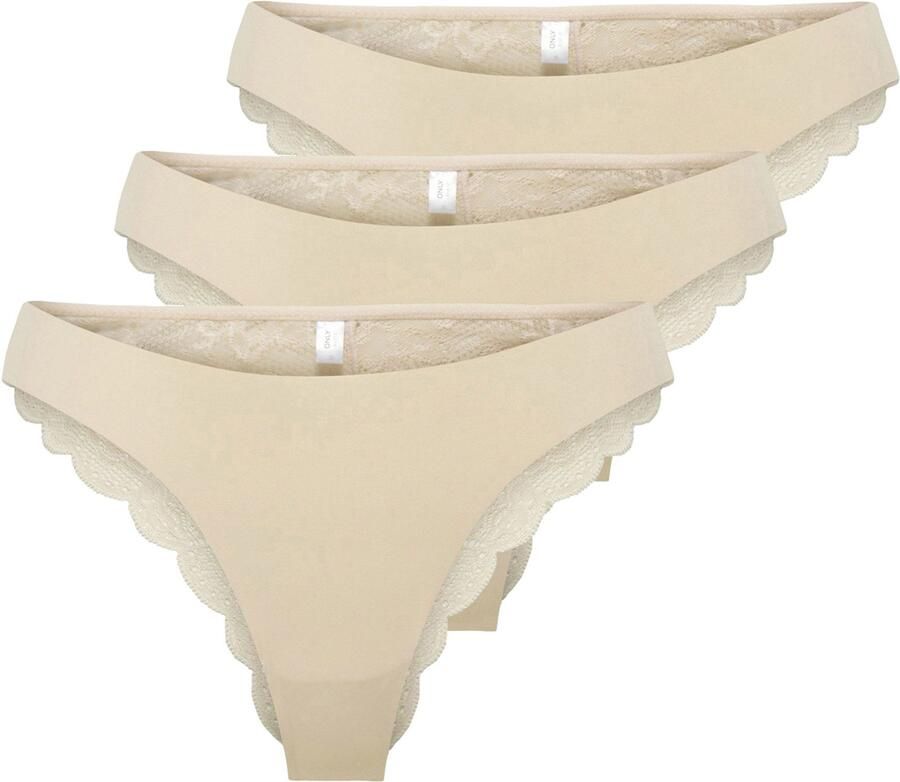 Only Brazilian slip ONLCHLOE LACE BRAZIL 3-PACK NOOS ACC (set 3 stuks)