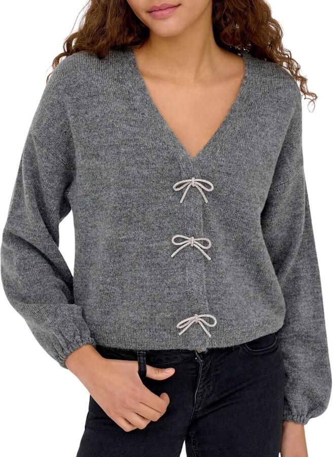 Only Relaxed fit gebreide pullover met strikdetail model 'DONNA'