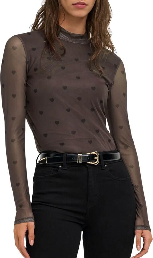 Only Slim fit shirt met lange mouwen met all-over motief model 'ERICA' - Foto 4