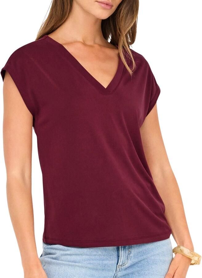 Only Shirt met V-hals ONLFREE S S MOD.V-NECK TOP JRS NOOS - Foto 4