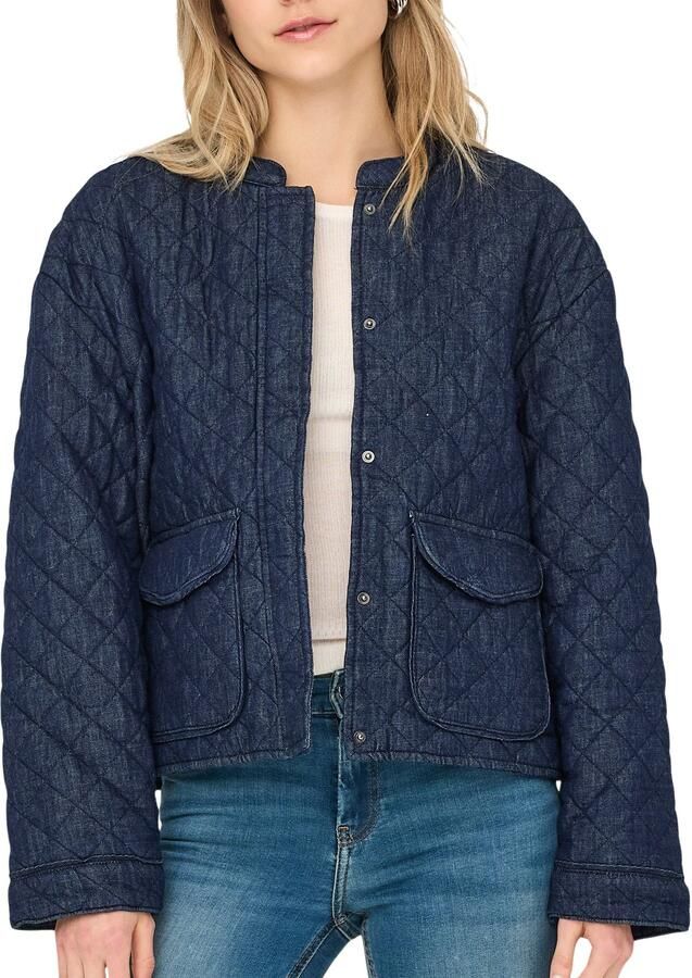 ONLY denim spijkerjas quilted dark blue denim - Foto 3