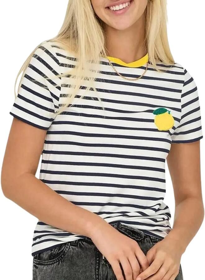 Only Regular fit T-shirt van viscosemix model 'HEART LIFE' - Foto 6