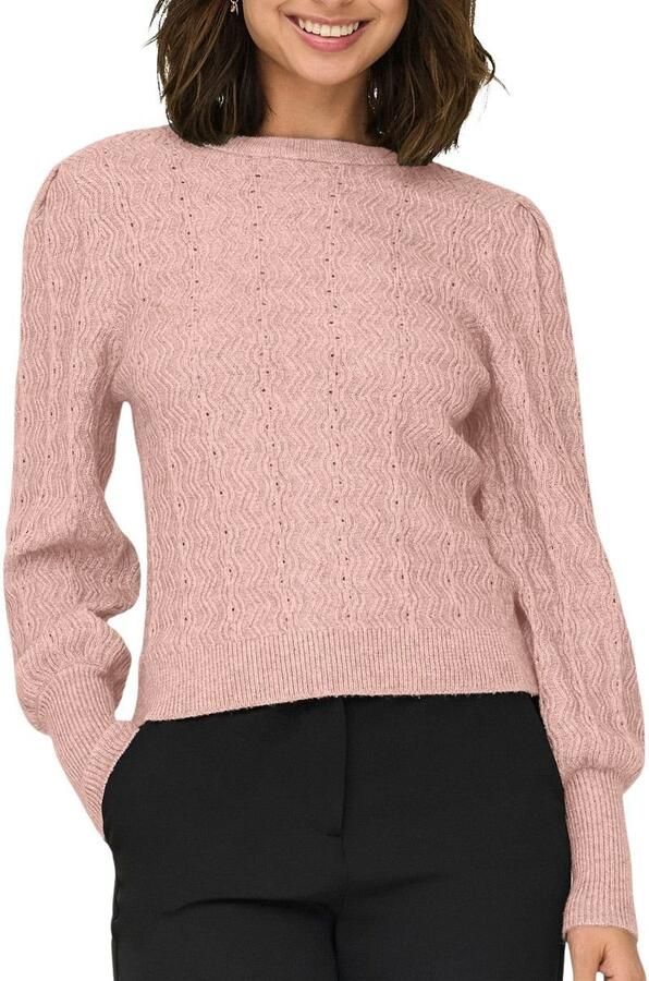 Only Trui met ronde hals ONLKATIA LS STRUC PUFF ONECK CC KNT - Foto 3