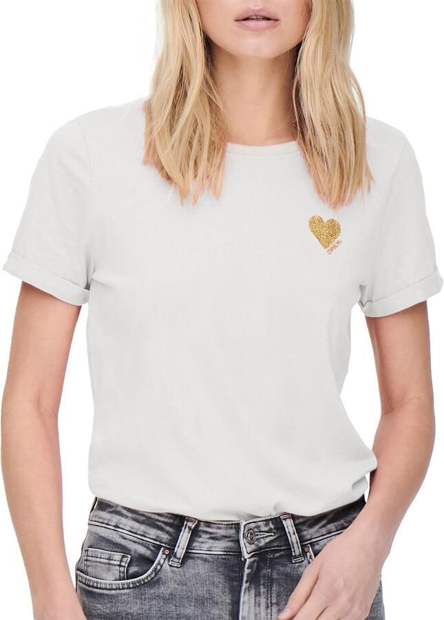 Only Shirt met korte mouwen ONLKITA LIFE S S TOP NOOS regular fit casual single jersey katoen ronde hals