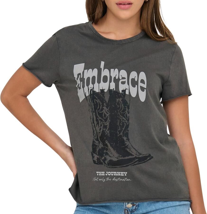 Only Shirt met ronde hals ONLLUCY REG S S TOP JRS NOOS - Foto 3