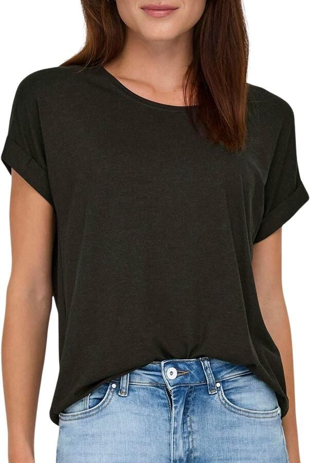 ONLY rechtvallend T-shirt donkerbruin - Foto 3