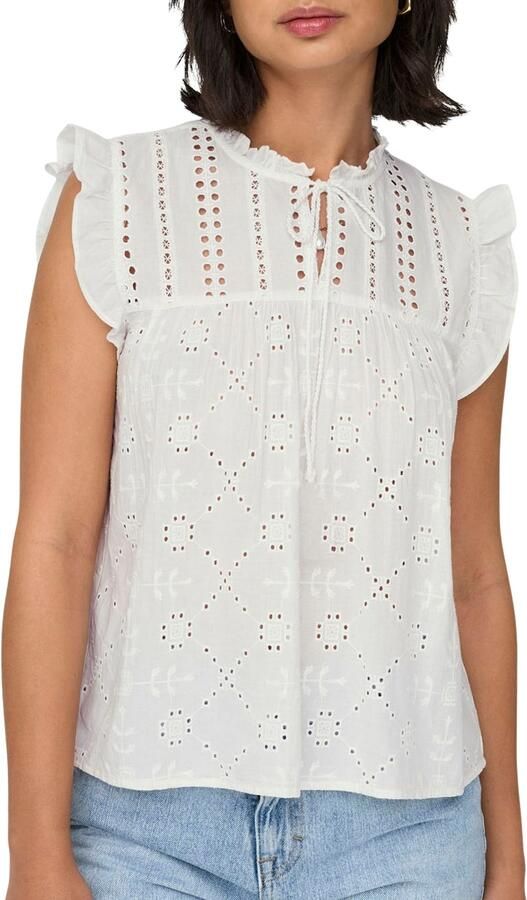 Only Loose fit blousetop van puur katoen model 'REVA LIFE'