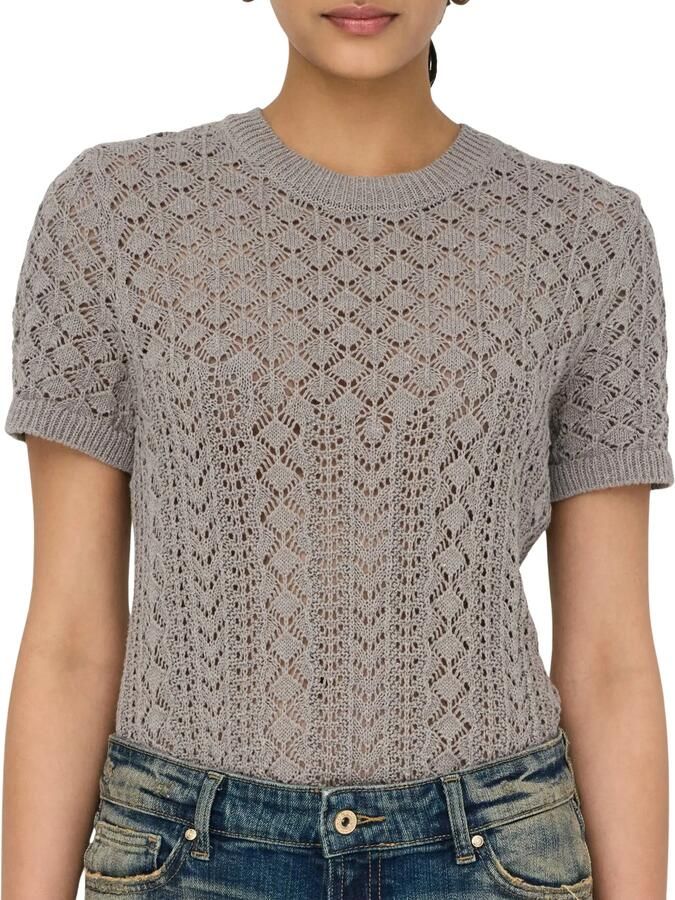 Only Bruin Ronde Hals T-shirt Brown Dames