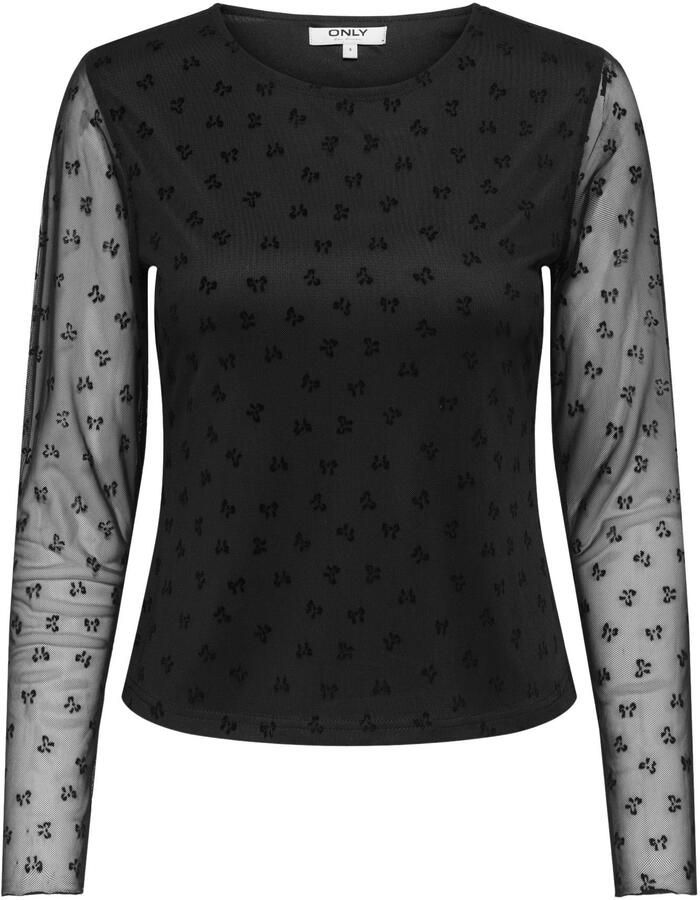 Only Regular fit shirt met lange semi-transparante mouwen model 'SIENA'