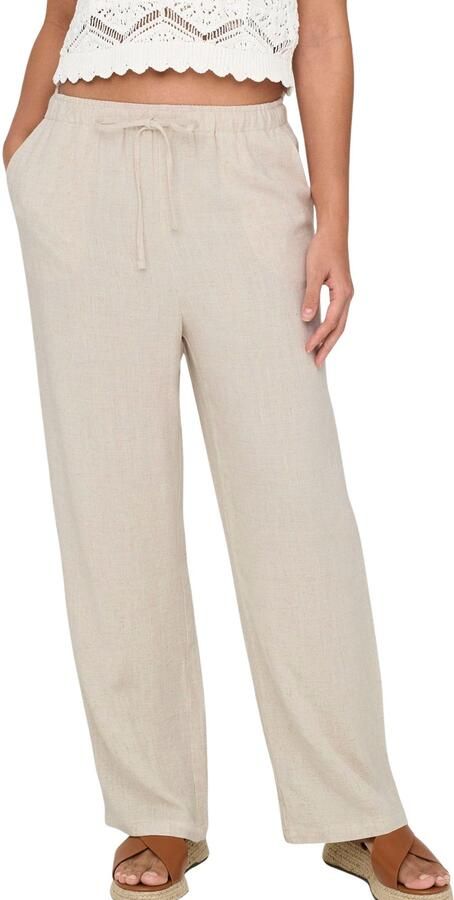 Only loose fit wijdte broek van mix van viscose en linnen model 'SIESTA' - Foto 3