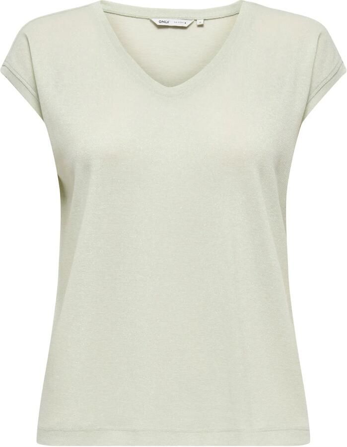 Only Silvery V-neck Loose Shirt Dames