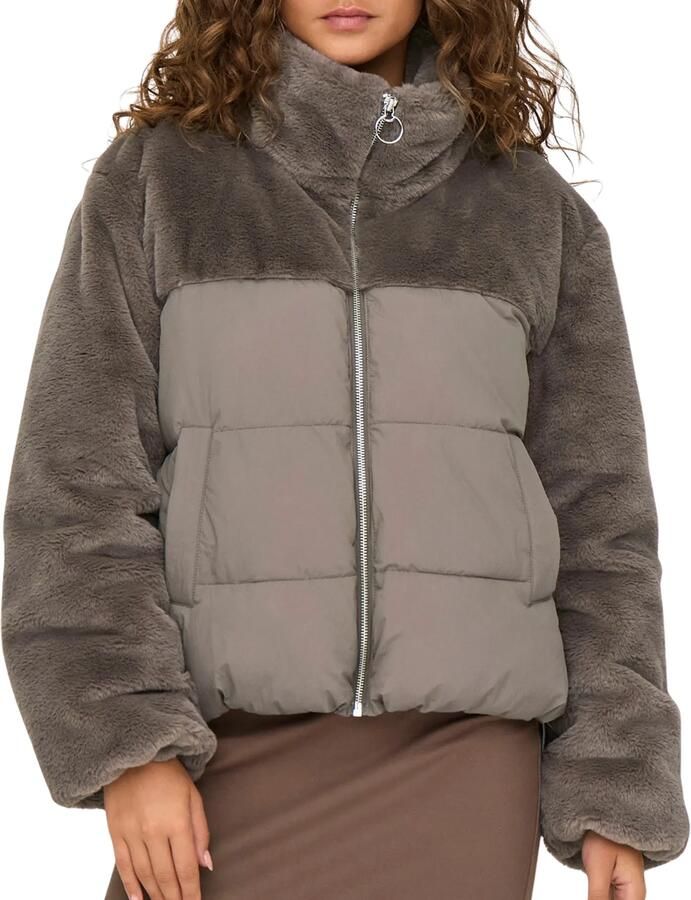 Only Gewatteerde jas ONLWANJA FUR PUFFER MIX JACKET CC OTW - Foto 4