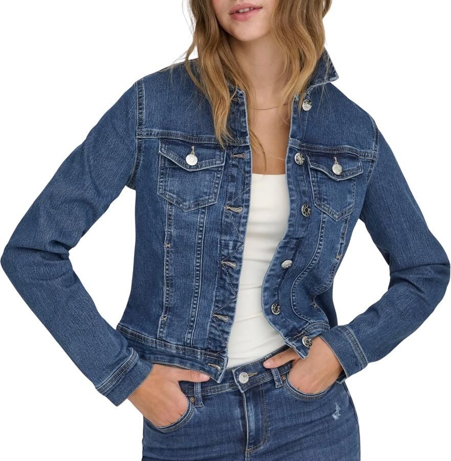 Only Jeansjack ONLWONDER – Spijkerjack met deelnaad en stretch zeer figuuraccentuerend casual denim katoenmix borstzakken - Foto 3
