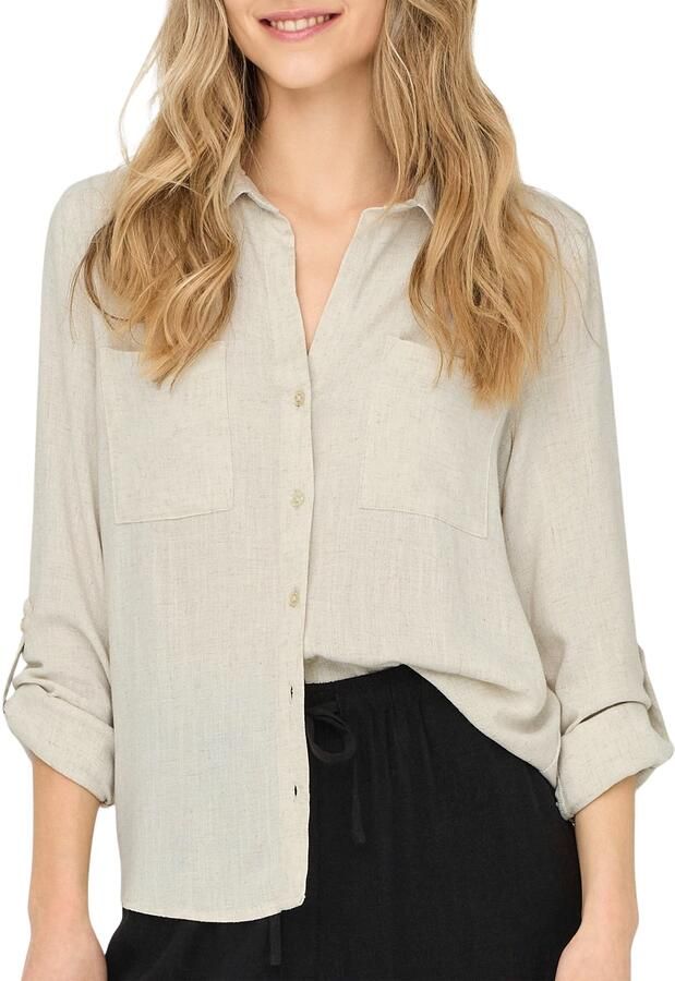 Only Blouse met lange mouwen ASMIN-SIESTA LS LINEN BL SHIRT PNT - Foto 7