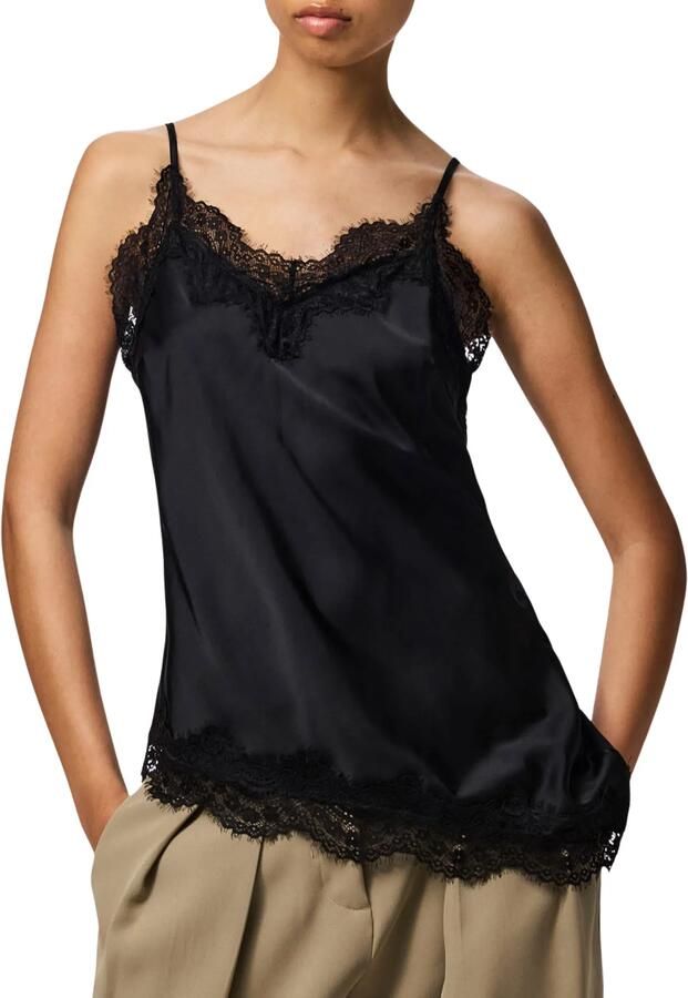 Pieces slim fit tanktop met kant model 'JESSA'