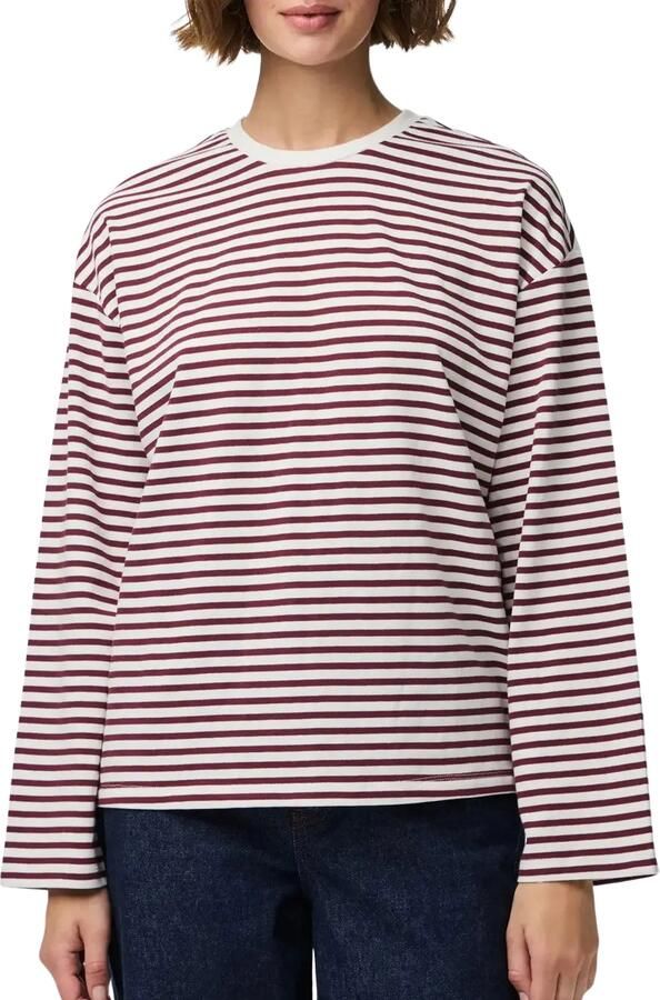 Pieces regular fit longsleeveshirt van katoenmix model 'ADIE'