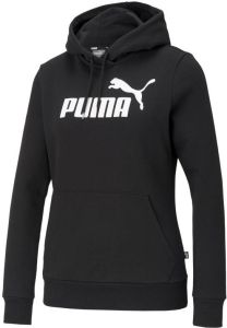 Puma essentials big logo fleece trui zwart dames