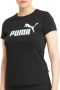 Puma Slim Fit Logo Print T-Shirt Zwart Dames - Thumbnail 1